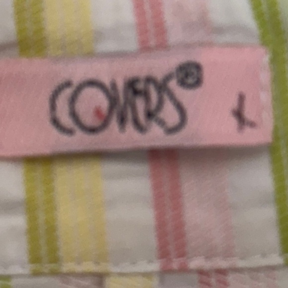 Covers Pink and Green Button Down with Cuffed Sleeves - Picture 3 of 3